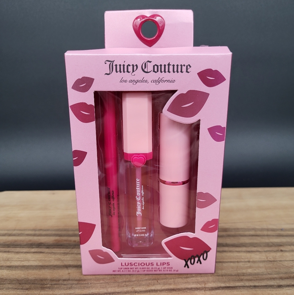 Juicy Couture 3-Piece Luscious Lips Set: Lip Liner, Lipstick & Lip Gloss, NIB